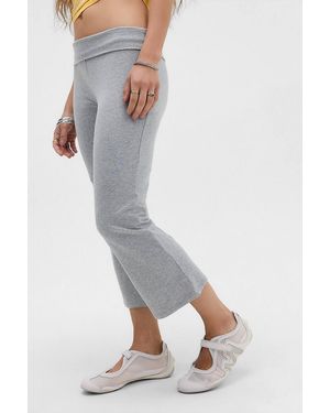 Out From Under Foldover Kick Flare Capri Trousers - Grey
