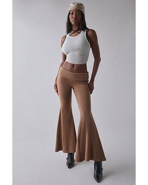 1st Position By Tinashe Uo Exclusive Match My Freak Foldover Flare Pant - Brown