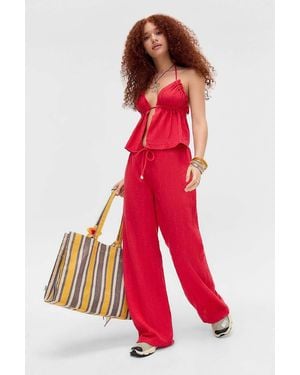 Out From Under Ellie Broderie Beach Trousers - Red