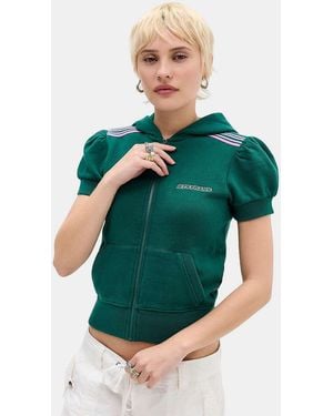 iets frans... Trip Hooded Short Sleeve Track Top - Green