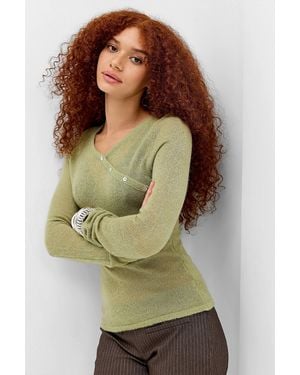 Motel Green Elanur Sheer Knit Top