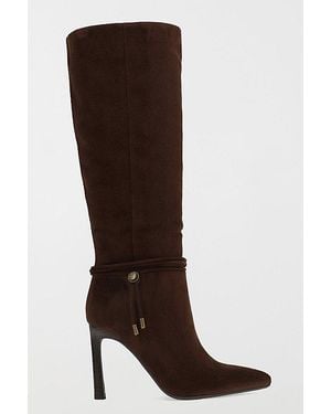 MIA Mia Niko Suede Tie Detail Knee High Boot - Brown