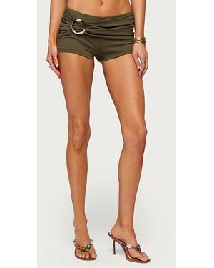 Edikted Carine Metal Ring Micro Shorts - Black