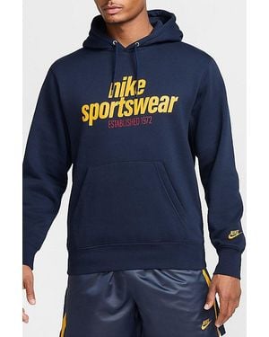 Nike Sportswear Club Graphic Hoodie Sweatshirt - Blue
