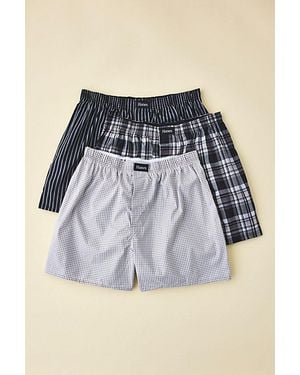 Hanes Woven Cotton Boxer Shorts 3-Pack - Blue