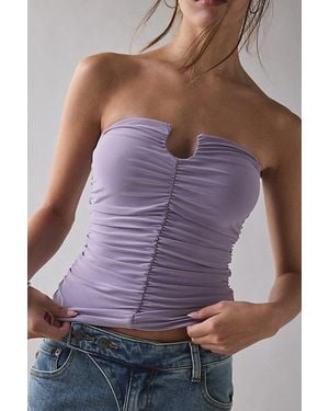 Urban Outfitters Uo Evie Ruched Cutout Tube Top - Purple