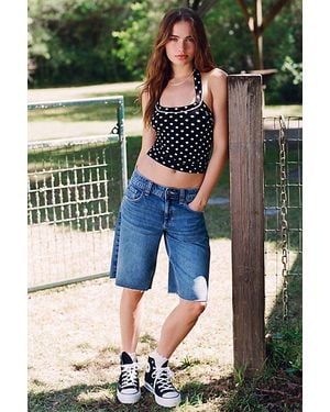 BDG Front Runner Mid-Rise Baggy Jorts - Blue