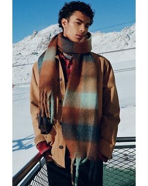 Urban Outfitters Long Woven Plaid Scarf - Blue