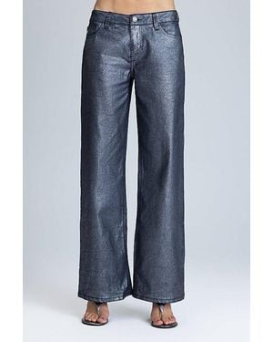 Miss Me Ivy Metallic Wide Leg Jeans - Blue
