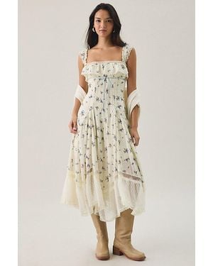 Kimchi Blue Daydreaming Godet Ruffle Hanky Hem Midi Dress - Natural