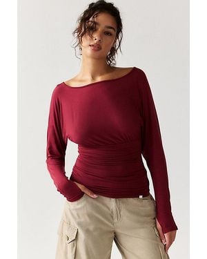 Out From Under Angel Kiss Open-Back Long Sleeve Top - Red