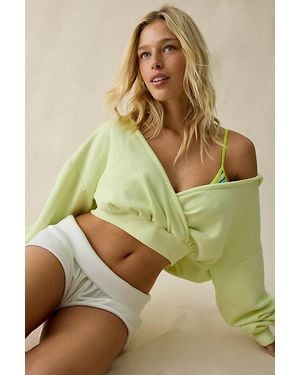 Out From Under Shore Up + Out Surplice Cropped Hoodie Sweatshirt - Green
