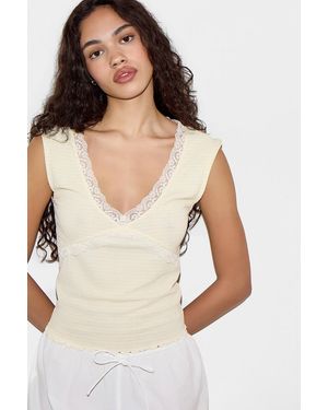 Out From Under Diana Plunge Layering Top - Natural