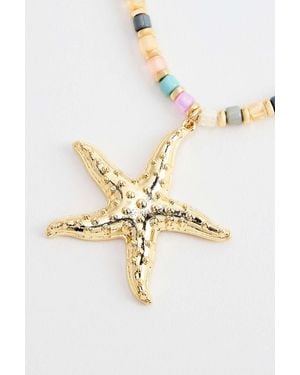 Silence + Noise Silence + Noise Starfish Beaded Choker Necklace - Metallic