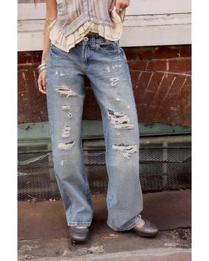 BDG Kayla Mixed Media Lowrider Jeans - Black