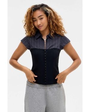 Silence + Noise Silence + Noise Lila Hybrid Shirt - Blue