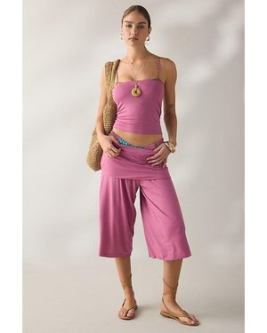 Out From Under Poolside Cool Jersey Knit Capri 2-Piece Set Pant - Pink