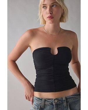 Urban Outfitters Uo Evie Ruched Cutout Tube Top - Black