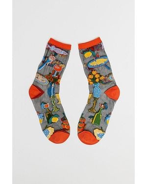 Sock Candy La Dolce Vita Sheer Sock - Red