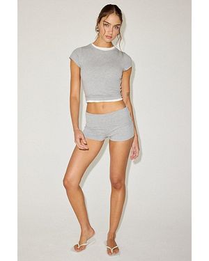 Out From Under Bec Foldover Shorts - Gray