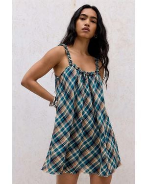 BDG Madras Check Mini Dress 2xs At Urban Outfitters - Multicolour