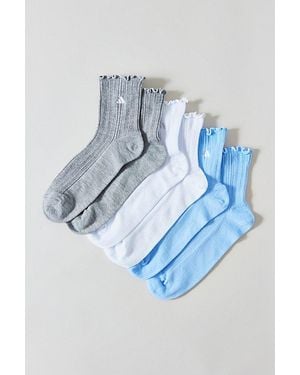 adidas Performance Ruffle Quarter Crew Socks 3-Pack - Blue