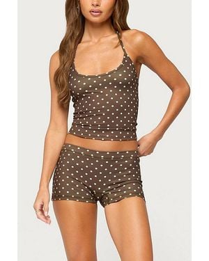 Edikted Lisah Polka Dot Micro Shorts - Black