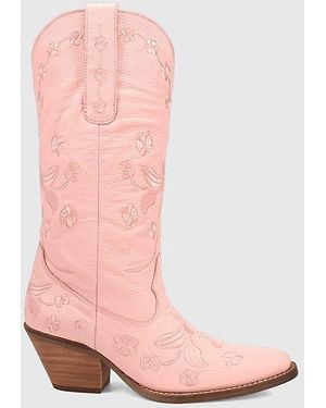 Dingo Love Bug Leather Cowboy Boot - Pink
