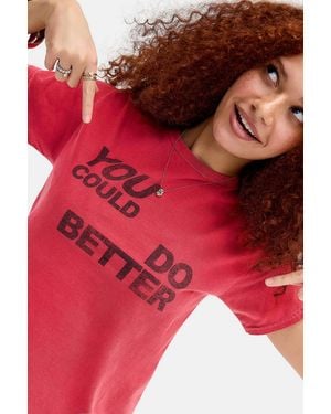 Urban Outfitters Uo You Could Do Better Relaxed Graphic Tee - Red