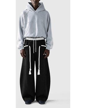 AELFRIC EDEN Double Waist Super Baggy Barrel Sweatpants - Gray
