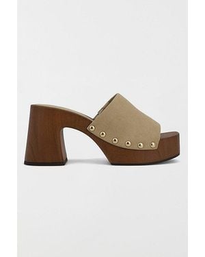 MIA Mia Emmerie Heeled Mule Wooden Sandal - Brown