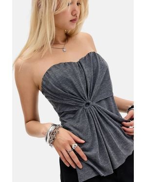 Silence + Noise Silence + Noise Drape Corset Top - Grey
