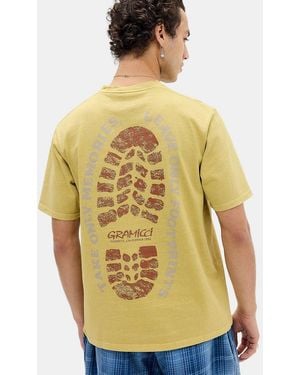 Gramicci Sulphue Pigment Footprint T-shirt - Yellow
