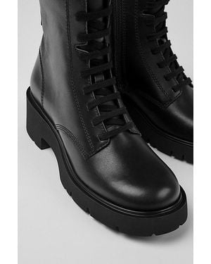 Camper Milah Leather Lace Up Bootie - Black