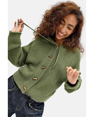 BDG Moss Toggle Hoodie - Green
