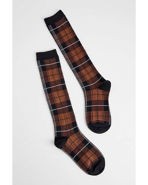 Out From Under Tartan Knee High Socks - Red