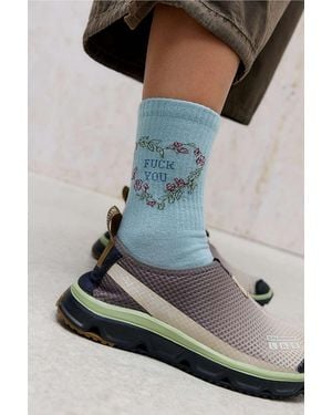 Out From Under F*ck You Heart Socks - Blue