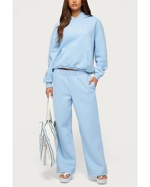 Edikted Core Stripey Wide Leg Sweatpants - Blue