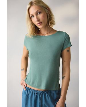 BDG Bowery Marlow Jersey Knit Short Sleeve Baby Tee - Green