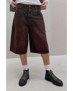 BDG Burgundy Neo Skate Denim Shorts - Multicolour