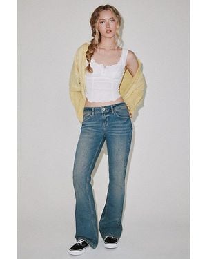 BDG Brooke Printed Low-Rise Flare Jeans - Blue