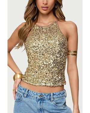 Edikted Pasha Sequin Tank Top - Metallic