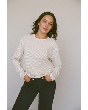 RAT BOI Striped Skate T-Shirt Top - Natural