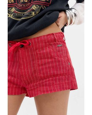 BDG 5-pocket Linen Shorts - Red