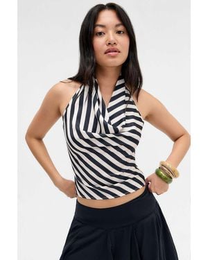 Lioness Heritage Stripe Halter Top - White