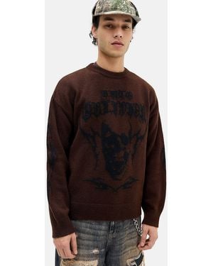 Urban Outfitters Uo Brown Grunge Jumper - Black