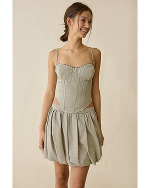 Astr Libi Plaid Pleated Mini Skirt - Natural