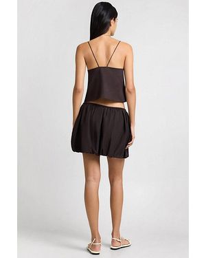 Onia Air Linen Bubble Mini Skirt - Black