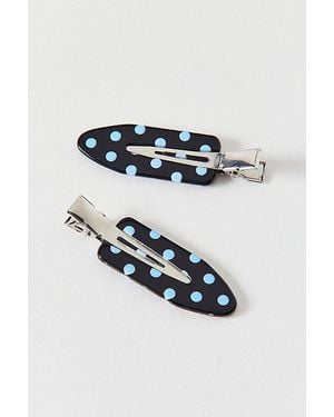 Urban Outfitters Patterned No Crease Hair Clip Set - Blue