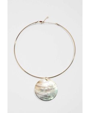 Urban Outfitters Uo Shell Torque Choker Necklace - White
